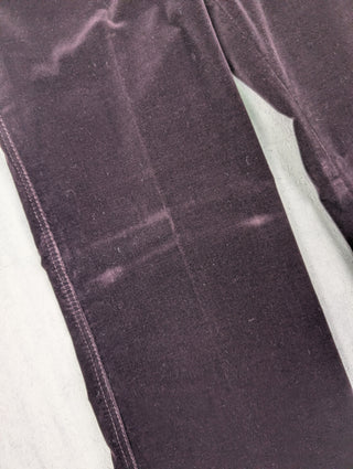 Purple Velvet Pants With Logo Tab