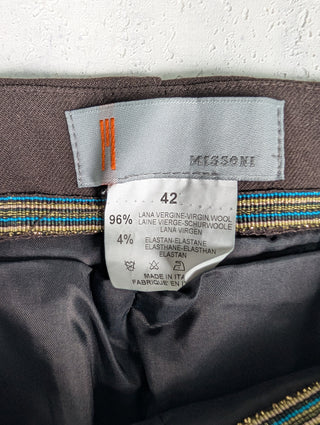 Brown Wool Wide Pants
