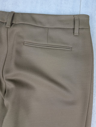 Khaki Equestrian Pants With Suede Patches