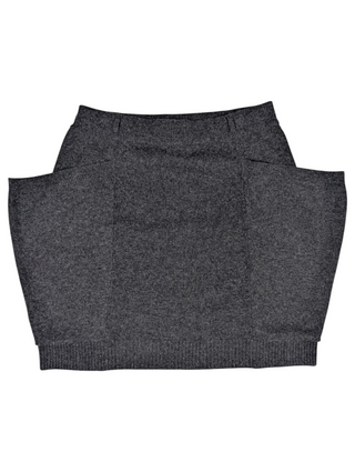 Grey Cashmere Skirt With Oversized Pockets