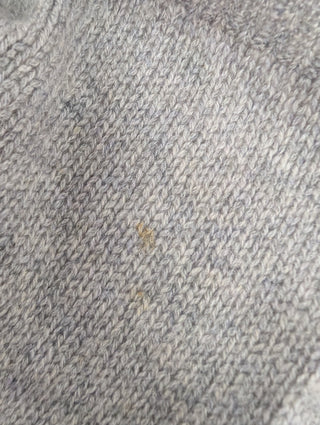 Grey Cashmere Cardigan With Suede Patches