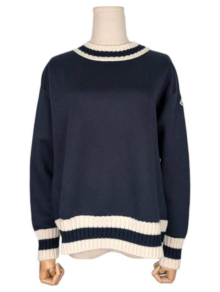 Navy Sweatshirt With Moncler Logo