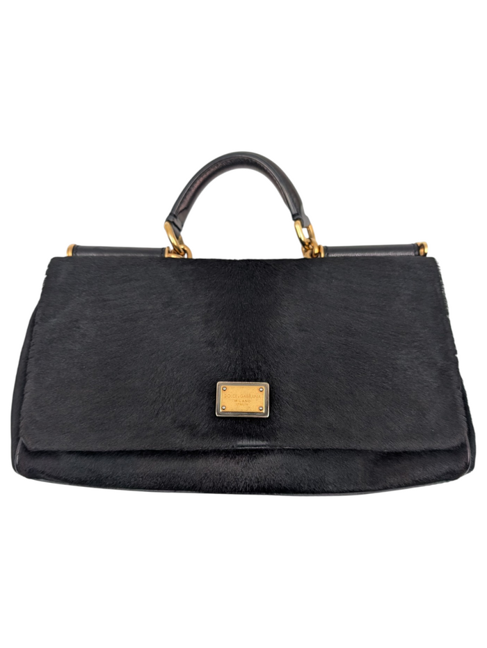 Black Leather Miss Sicily Bag
