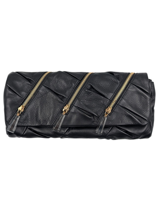 Black Pillow Clutch With Shoulder Strap