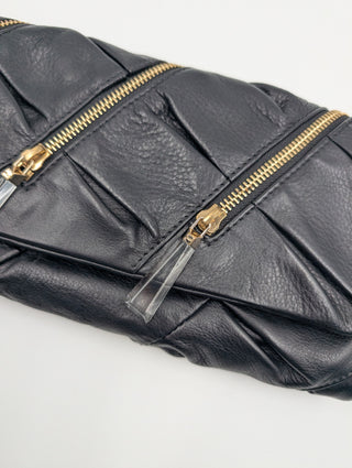 Black Pillow Clutch With Shoulder Strap