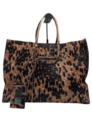 Leather Leopard Tote Bag