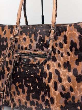 Leather Leopard Tote Bag