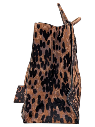 Leather Leopard Tote Bag