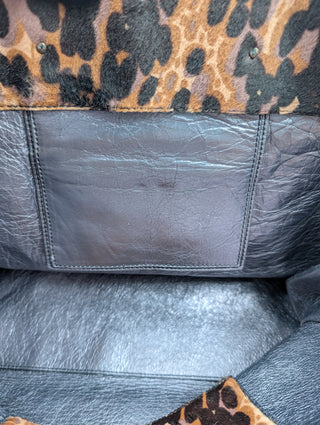 Leather Leopard Tote Bag