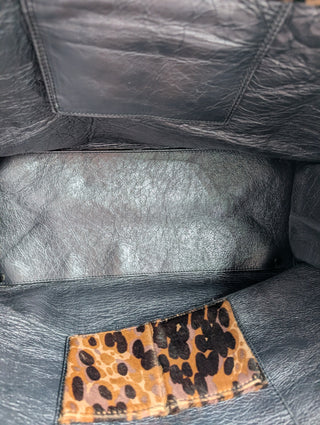 Leather Leopard Tote Bag