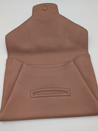 Pink Leather Antigona Envelope Clutch