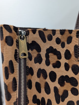 Brown Ponyhair Vertical Gusset Cabas Tote