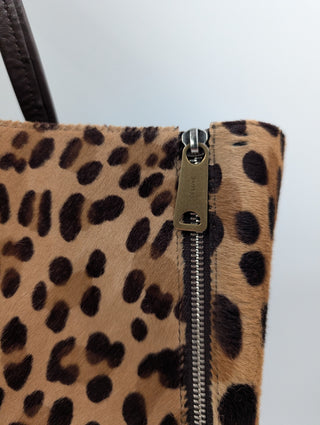Brown Ponyhair Vertical Gusset Cabas Tote