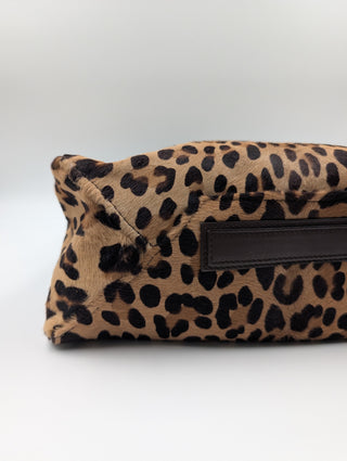 Brown Ponyhair Vertical Gusset Cabas Tote