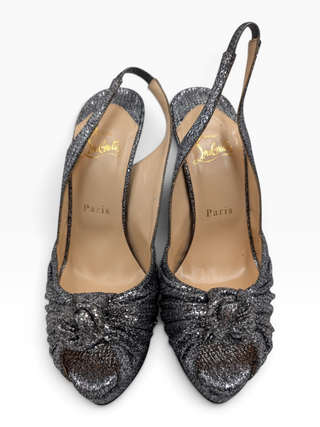 Glittered Jenny Platform Slingback Heels