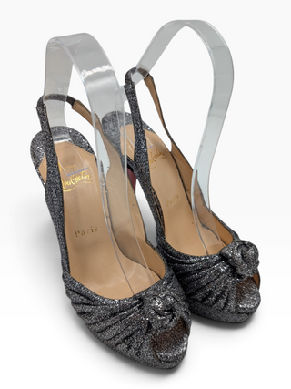 Glittered Jenny Platform Slingback Heels