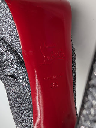 Glittered Jenny Platform Slingback Heels