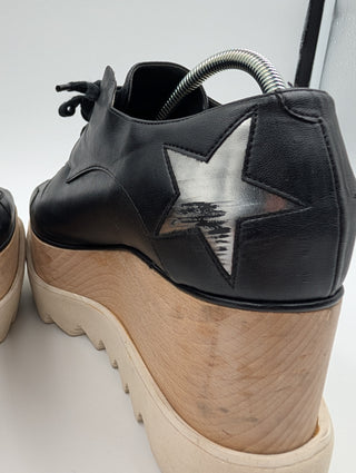 Black Elsye Faux Leather Star Sneakers