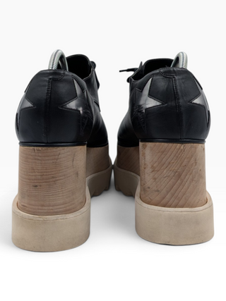 Black Elsye Faux Leather Star Sneakers