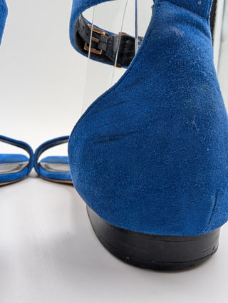 Blue Suede Sandals