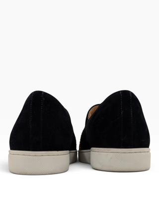 Black "Love" Suede Slip Ons Sneakers