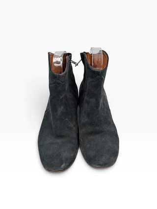 Green Suede Ankle Boots