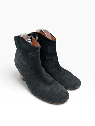 Green Suede Ankle Boots