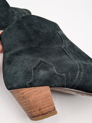 Green Suede Ankle Boots