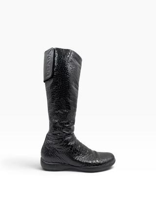 Black Snakeskin High Boots