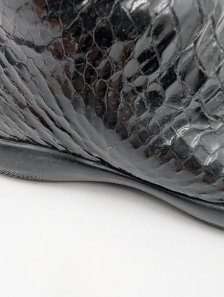 Black Snakeskin High Boots