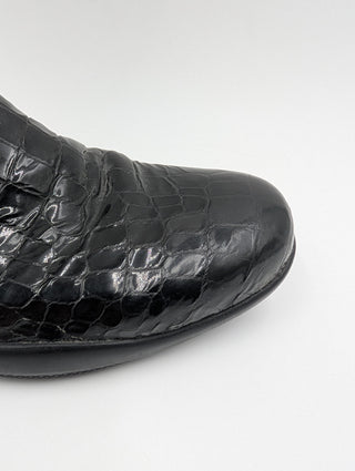 Black Snakeskin High Boots