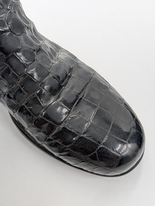 Black Snakeskin High Boots