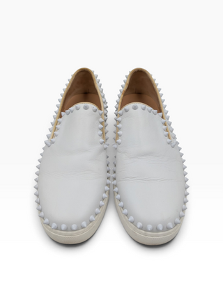 White "Roller Boat" Sneakers With Studs
