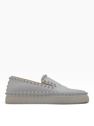 White "Roller Boat" Sneakers With Studs