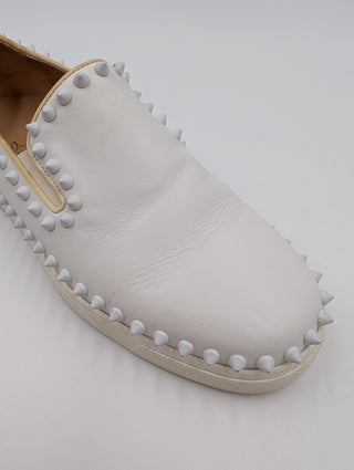 White "Roller Boat" Sneakers With Studs