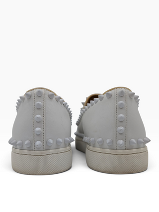 White "Roller Boat" Sneakers With Studs