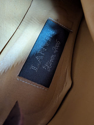 Brown Leather Flat High Boots With Zipper