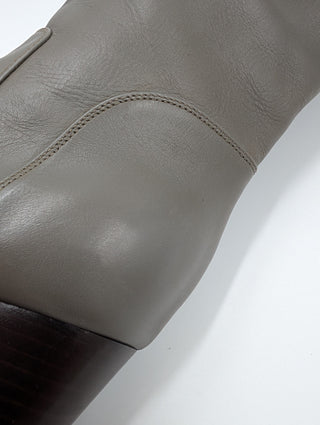 Grey Leather High Boots