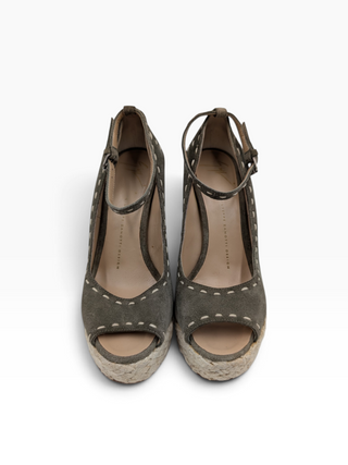 Khaki Espadrille Wedge Platforms
