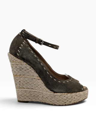 Khaki Espadrille Wedge Platforms