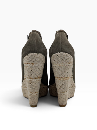 Khaki Espadrille Wedge Platforms