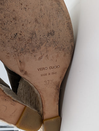 Khaki Espadrille Wedge Platforms