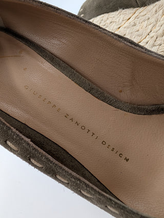 Khaki Espadrille Wedge Platforms