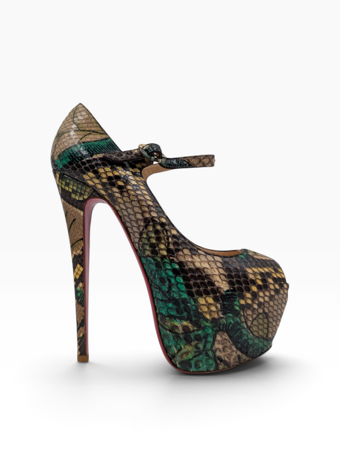 Multicolor Python Leather Lady Highness Pumps