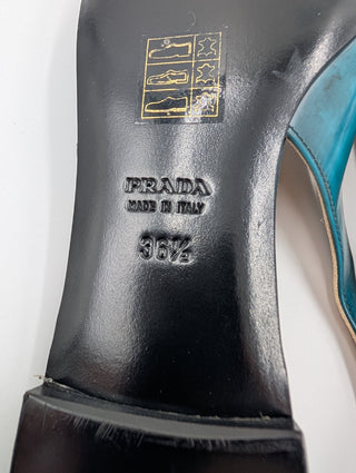 Emerald Green Leather Flat Pumps With Buckle