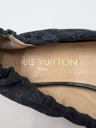 Blue Lv Monogram Canvas Ballet Flats