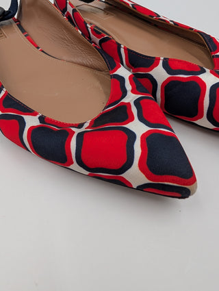 Geometric Printed Slingback Flats