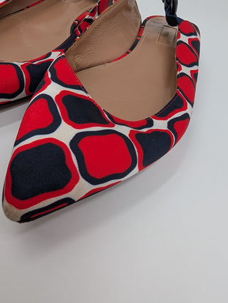 Geometric Printed Slingback Flats