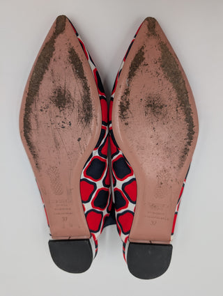 Geometric Printed Slingback Flats