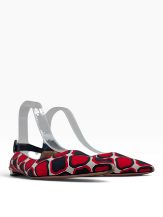 Geometric Printed Slingback Flats